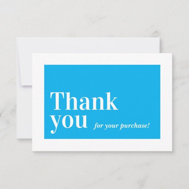 ELEGANT ORDER INSERT business thank you aqua blue (Front)