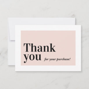 ELEGANT ORDER INSERT business thank you blush pink Card