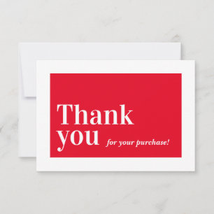 ELEGANT ORDER INSERT business thank you bright red Card
