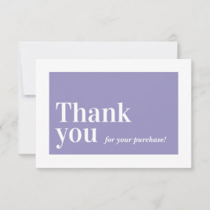 ELEGANT ORDER INSERT business thank you purple