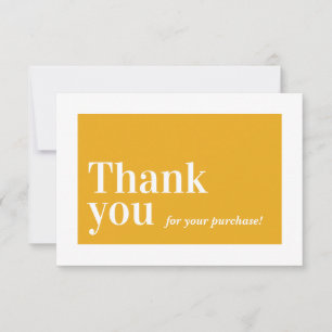 ELEGANT ORDER INSERT business thank you yellow Card