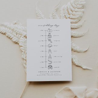Elegant Order Of Events Wedding Timeline Icons  Invitation
