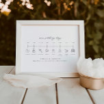 Elegant Order Of Events Wedding Timeline Icons Poster<br><div class="desc">This is a modern,  simple wedding timeline insert card. Edit most wording and all colours. // * If you like this design but don't see it available for something you are looking for,  please reach out to me any time :)</div>