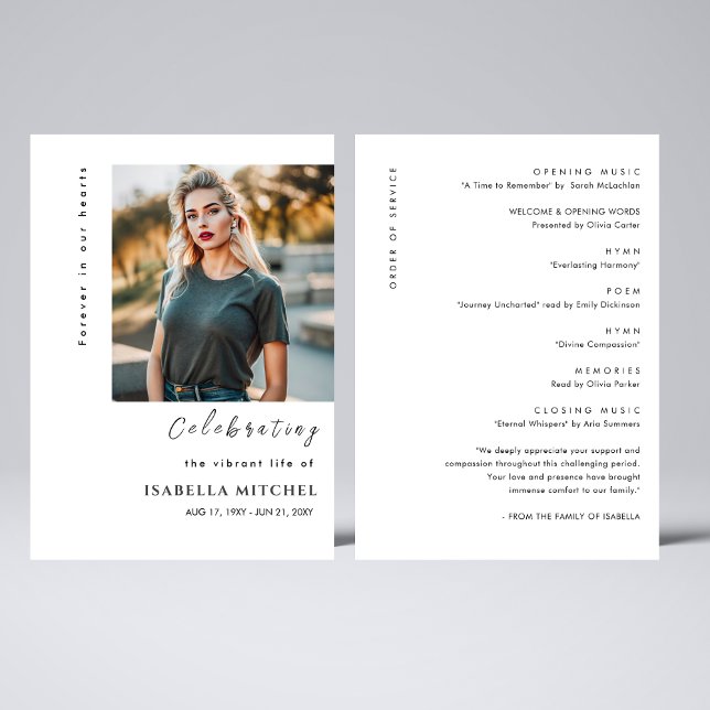 Elegant Order of Service Funeral Program  Invitation (Creator Uploaded)