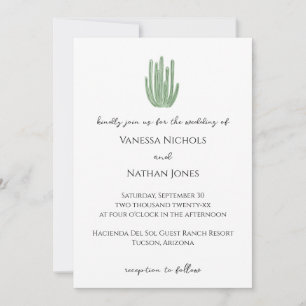 Elegant Organ Pipe Cactus Wedding Invitation