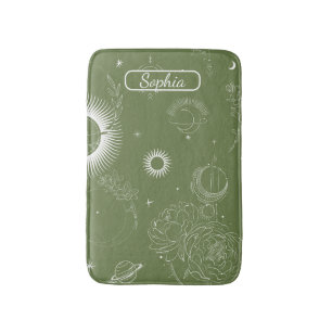 Elegant Organic Green Shape Art for Gifts Bath Mat