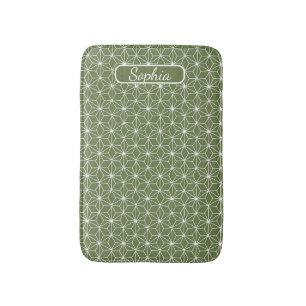 Elegant Organic Green Shape Art for Gifts Bath Mat
