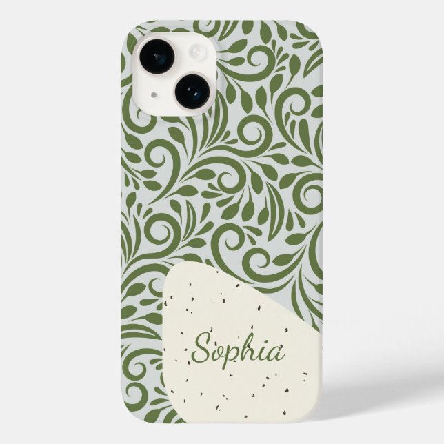 Elegant Organic Green Shape Art for Gifts Case-Mate iPhone Case (Back)