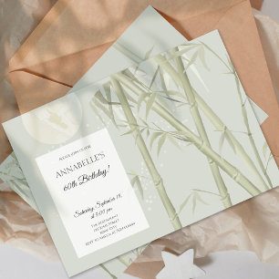 Elegant Oriental Bamboo 60th Birthday Party Invitation