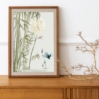 Elegant Oriental Bamboo Crane