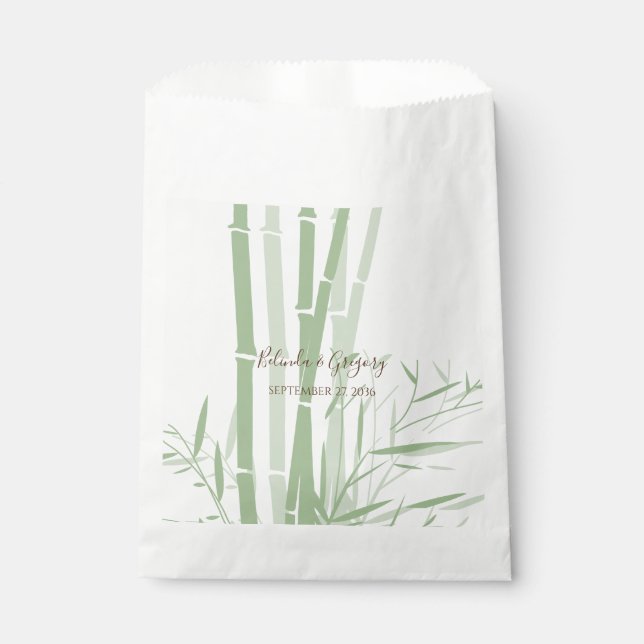 Elegant Oriental Bamboo Wedding  Favour Bags (Front)