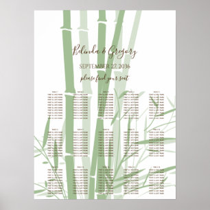 Elegant Oriental Bamboo Wedding Seating Chart