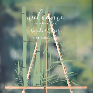 Elegant Oriental Bamboo Wedding Welcome Sign