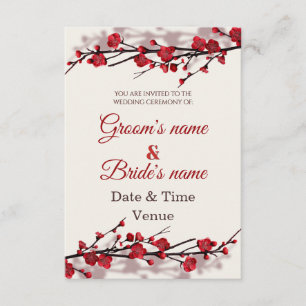 Elegant Oriental Floral Wedding Invite