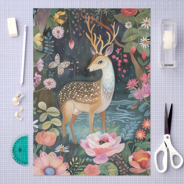 Elegant Oriental Garden Themed Decoupage Crafting Tissue Paper (Craft)