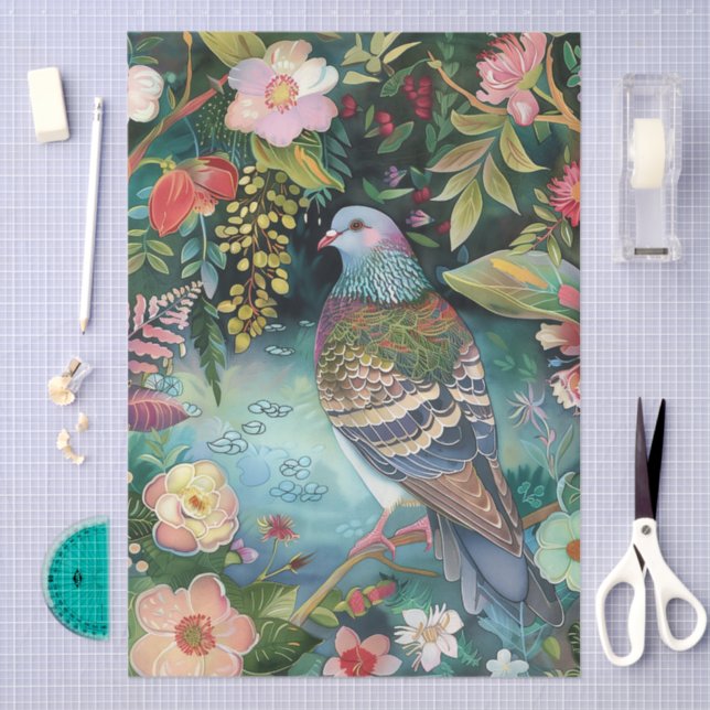 Elegant Oriental Garden Themed Decoupage Crafting Tissue Paper (Craft)