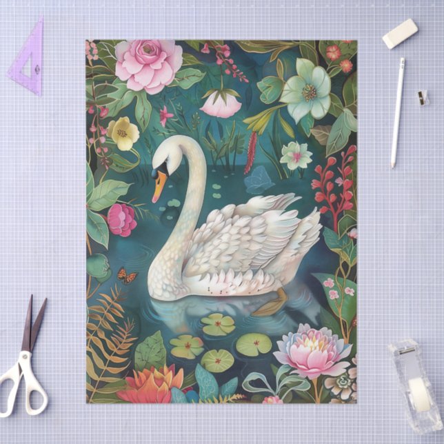 Elegant Oriental Garden Themed Decoupage Crafting Tissue Paper (Craft)