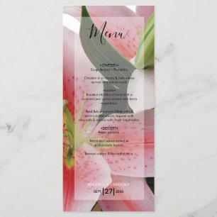 Elegant Oriental Lilies Wedding Menu
