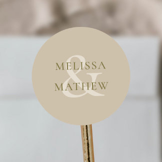 Elegant Oriental Minimalist Classic Round Sticker