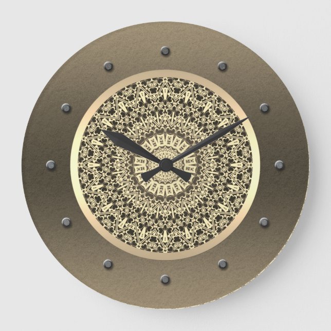 Elegant, Oriental pattern, modern Large Clock (Front)
