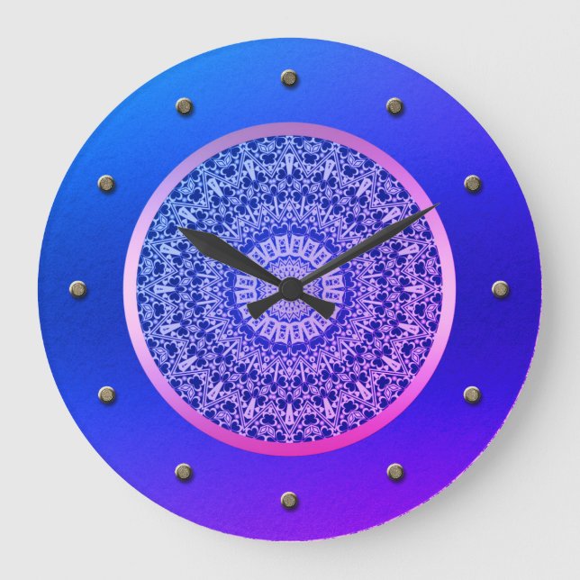 Elegant, Oriental pattern, modern Large Clock (Front)