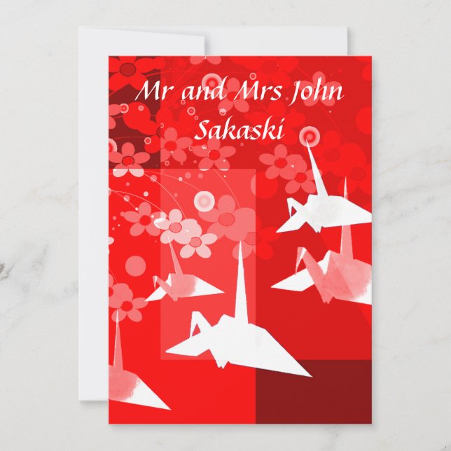Elegant Origami Wedding Party Invitation (Front)