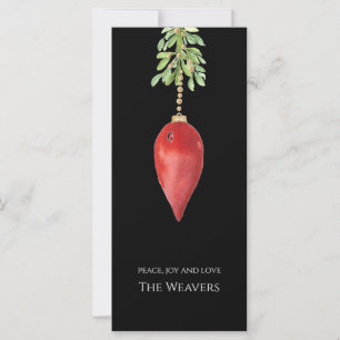 Elegant Original Watercolor Red Greenery Christmas