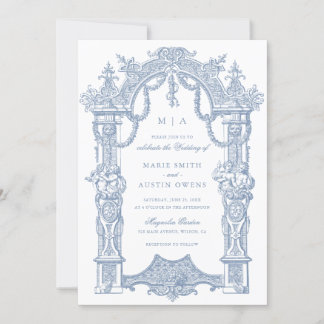 Elegant Ornament Border Frame Wedding Invitation