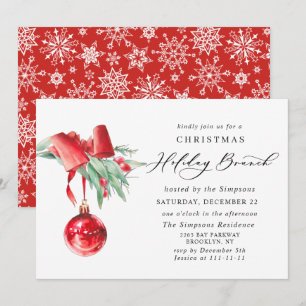 Elegant Ornament CHRISTMAS HOLIDAY BRUNCH Invitation