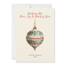 Elegant Ornament Christmas Photo Holiday Card