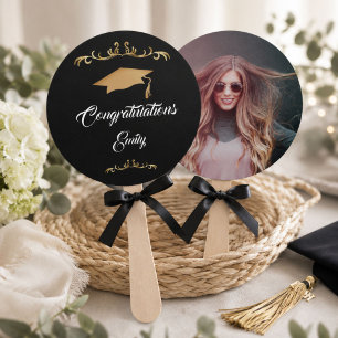 Elegant Ornament Congratulations Graduate Photo Hand Fan