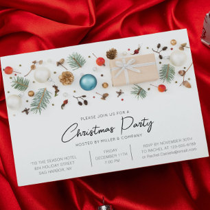 Elegant Ornament Corporate Christmas Party Invitation