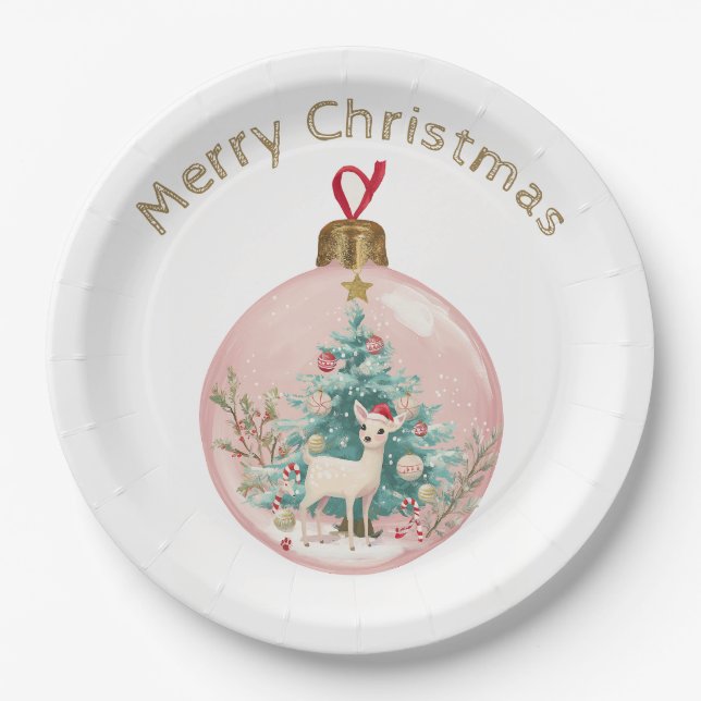 Elegant Ornament Design & Custom Name Paper Plates (Front)