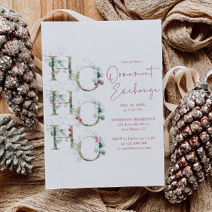 Elegant Ornament Exchange Christmas Party  Invitation