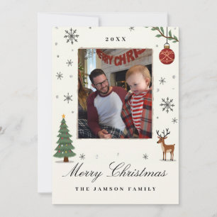 Elegant Ornament Family Christmas Photo Card