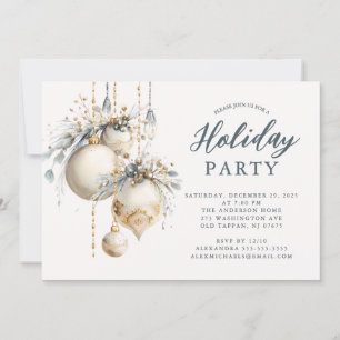Elegant Ornament Holiday Party Invitation