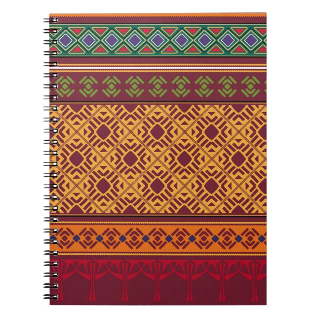Elegant Ornamental Africa: Indian Ethnic Pattern Notebook (Front)