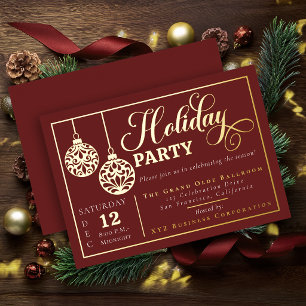 Elegant Ornamental Christmas Baubles Holiday Party