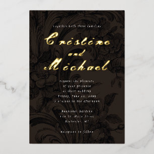 Elegant ornamental flowers gold wedding