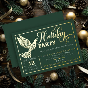 Elegant Ornamental Peace Dove Holiday Party Gold