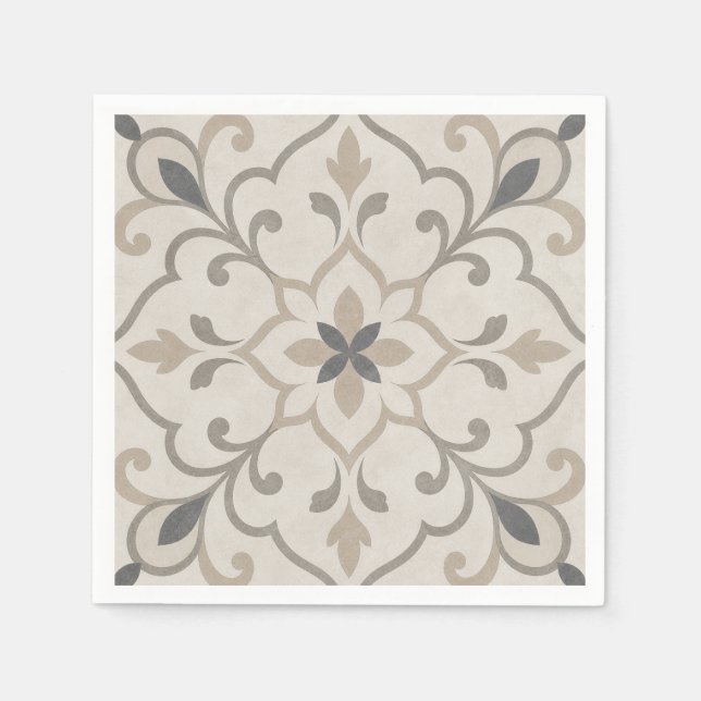 Elegant Ornamental Stone Tile Napkin (Front)