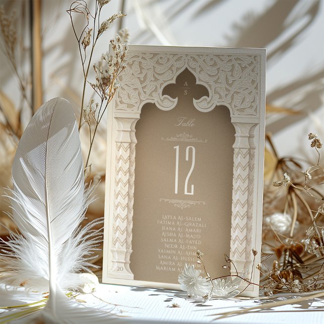 Elegant Ornamental Wedding Table Number Card (Creator Uploaded)