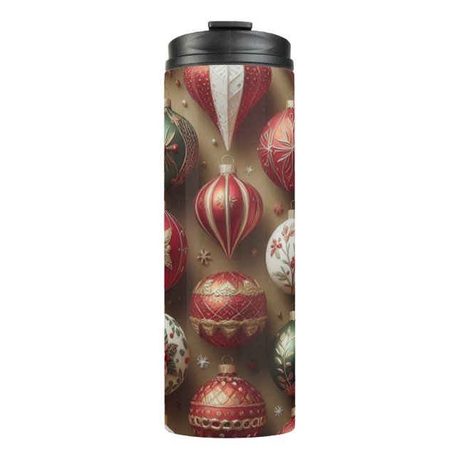 Elegant Ornaments Christmas Tumbler  for Families (Front)