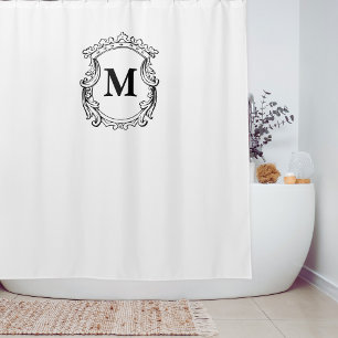 Elegant Ornate Custom Monogram Shower Curtain