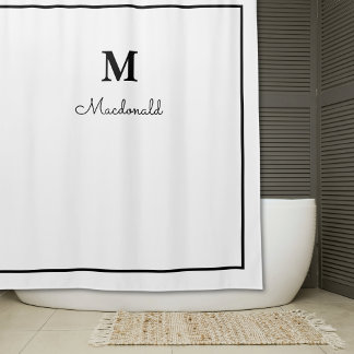 Elegant Ornate Custom Monogram  Shower Curtain