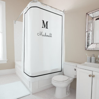 Elegant Ornate Custom Monogram  Shower Curtain