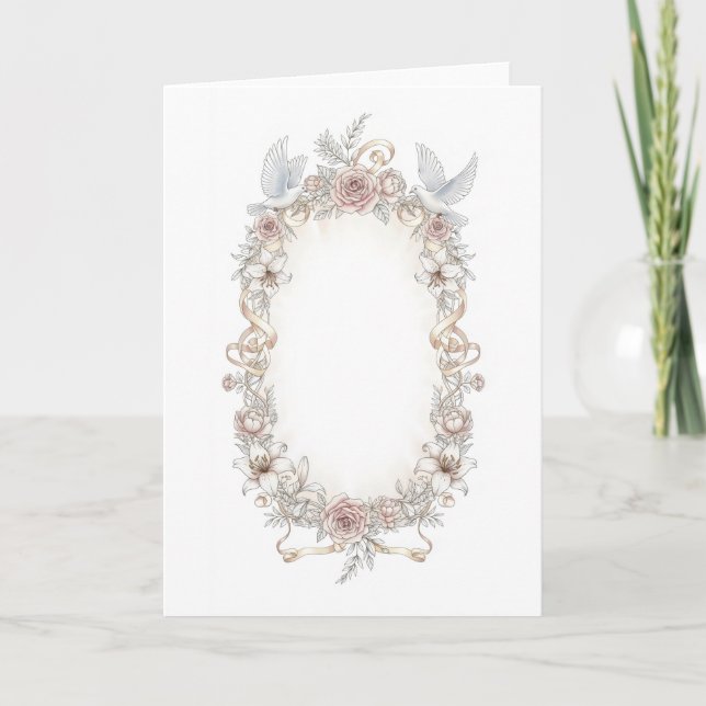 Elegant ornate decorative silhouette frame  card (Front)