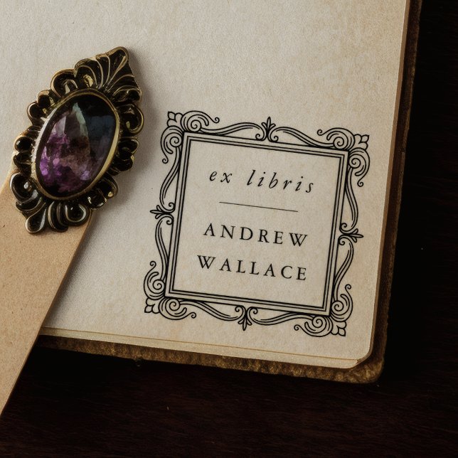 Elegant Ornate Ex Libris Self-Inking Book Stamp (Creator Uploaded)
