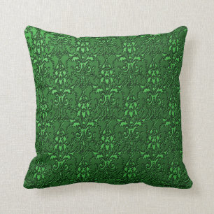 Elegant Ornate Formal Emerald Green Throw Pillow