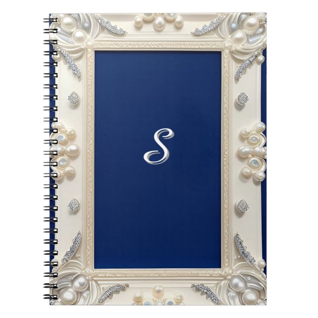 ✨ Elegant Ornate Frame Glow 📖 Custom Name Luxury Notebook (Front)